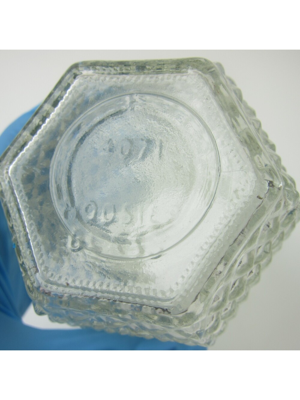Vintage Hoosier Glass Vase Diamond Pattern Pineapple 6" Mid-Century Modern 1950s - Picture 8 of 11